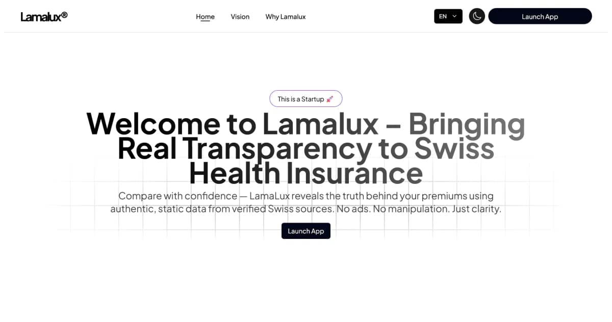 Lamalux — Bringing Real Transparency to Swiss Health Insurance